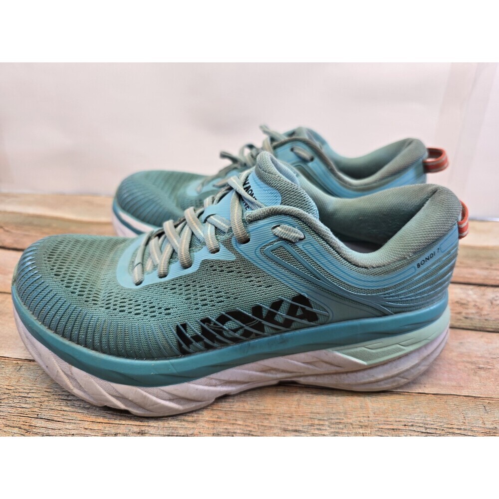 Hoka One One Bondi 7 Shoes Aqua Blue Women’s Size 8.5 1110519 - Picture 4 of 8
